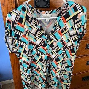 Dana Buchman Multi Color Shortsleeve Top